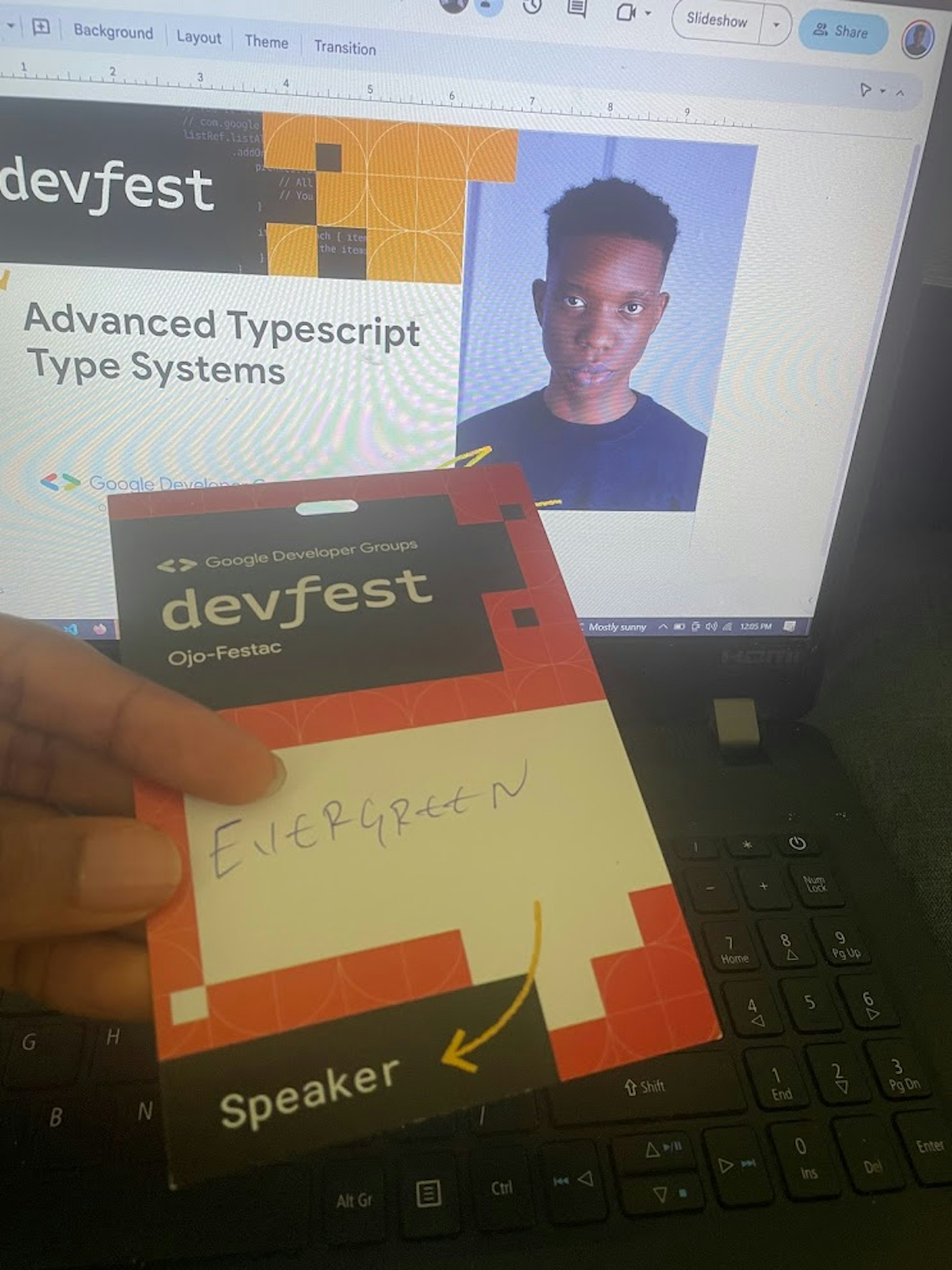 My speaker badge at google developer festival 2023